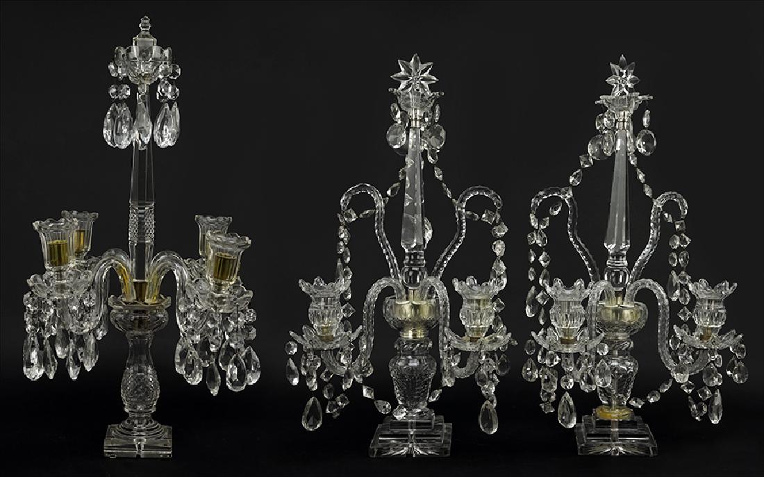 A Pair of Cut Crystal Two-Light Candelabra. (1 of 10)