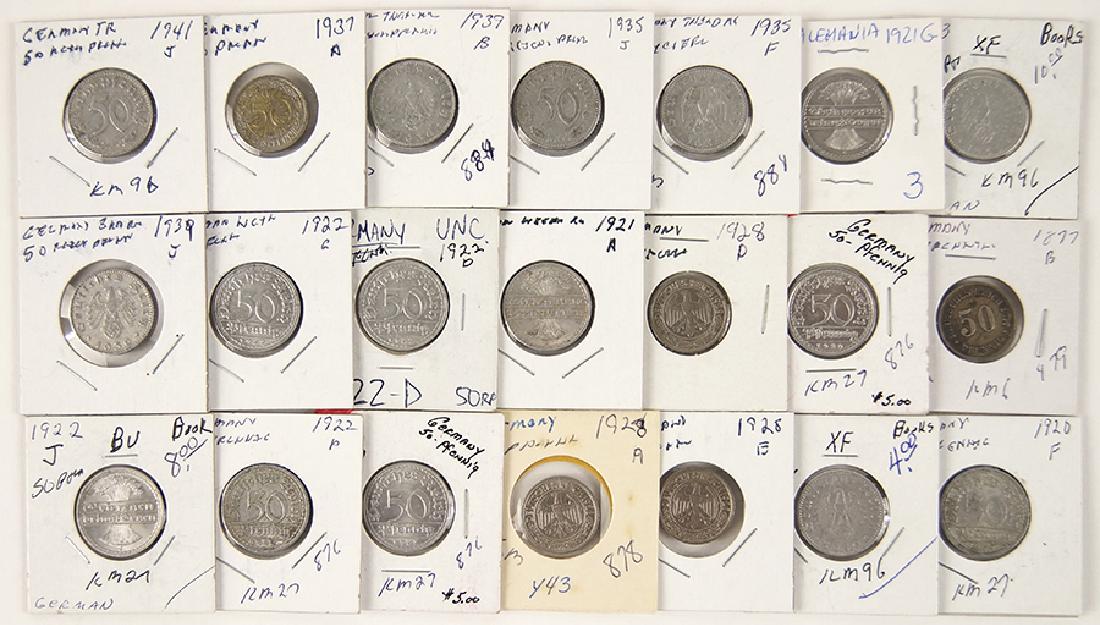 A Collection of German 50 Pfennig Coins. (1 of 1)