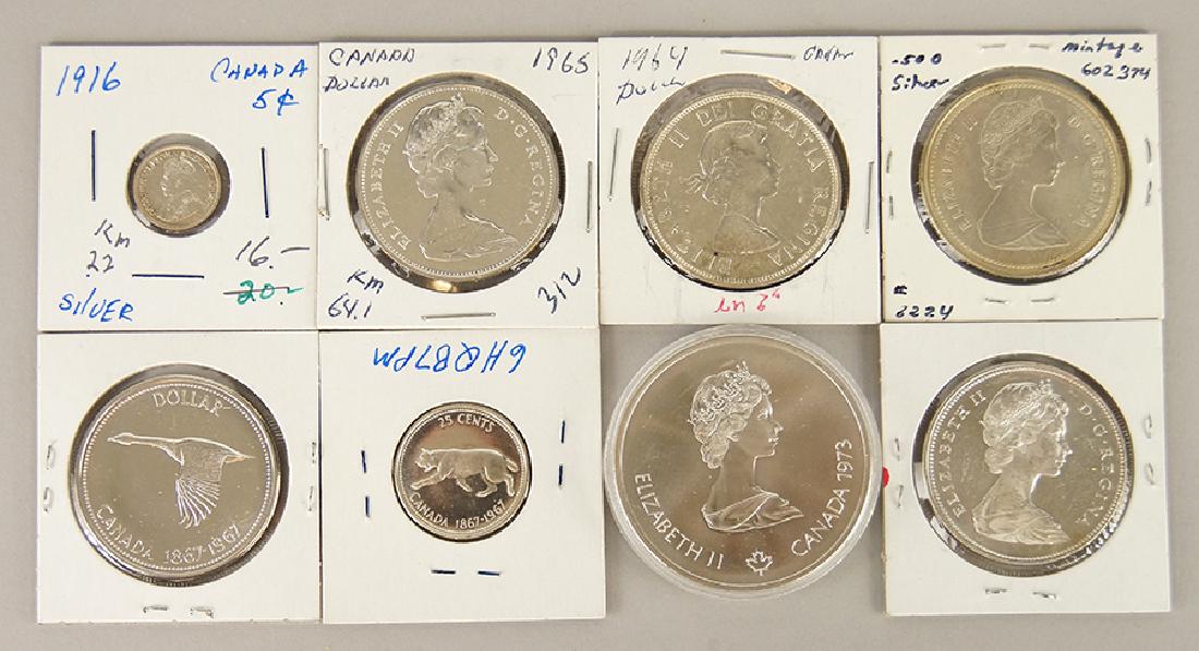 A Collection Canadian Silver One Dollar Coins. (1 of 1)