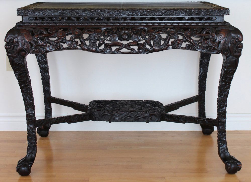 A Chinese HandCarved Hardwood CENTER Table 19th Century (1 of 10)