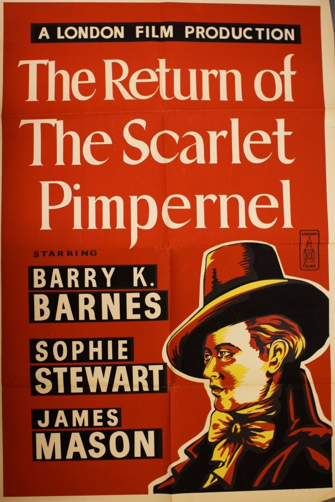 Return of the Scarlet Pimpernel (1937): Return of the Scarlet Pimpernel (1937) An original UK Quad Advertising Poster for the, Return of the Scarlet Pimpernel Condition Fair Measurements 30 inches by 40 inches (762x1020mm),
