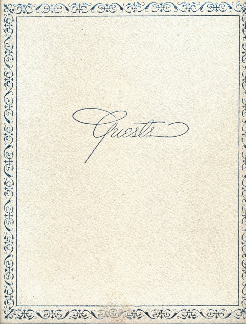 Mick Fleetwood's Signed 1987 Official Wedding Guest: Mick Fleetwood & Sara Lynn Jones Recor 1987 Offical Wedding Guest Book Dated: 24th of April 1987 Signed by over 120 celebrities and guests From The Estate of Jim Barbour Jr. Includes COA Dimensions: A