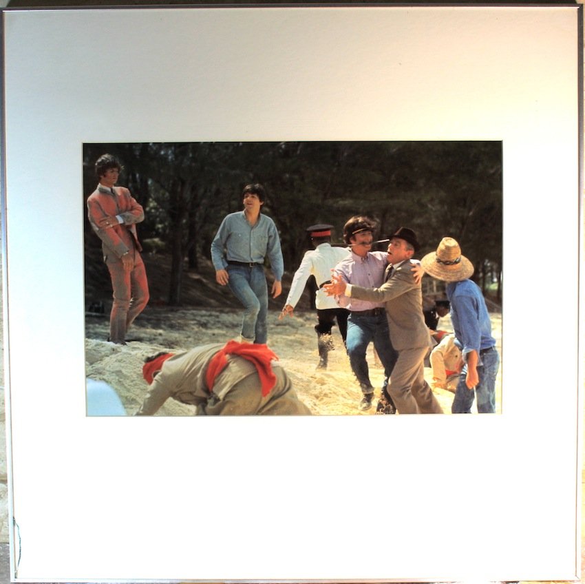 The Beatles Robert Freeman "Help" Photograph: The Beatles Robert Freeman "Help". Original Photograph from 1965 the filming of "Help". Signed by photographer Robert Freeman bottom left. Framed and Glazed. D. 25" x 25"
