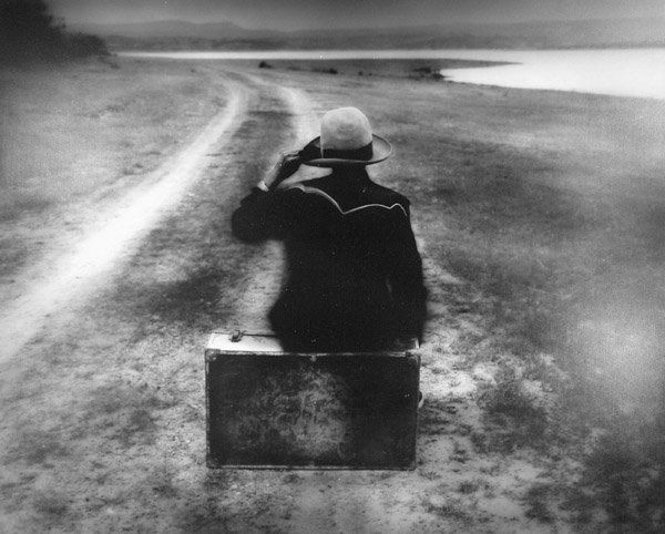 Jack Spencer: Hombre Que Piensa en Irse, toned gelatin silver print, signed on verso, 8/20, 20x24"