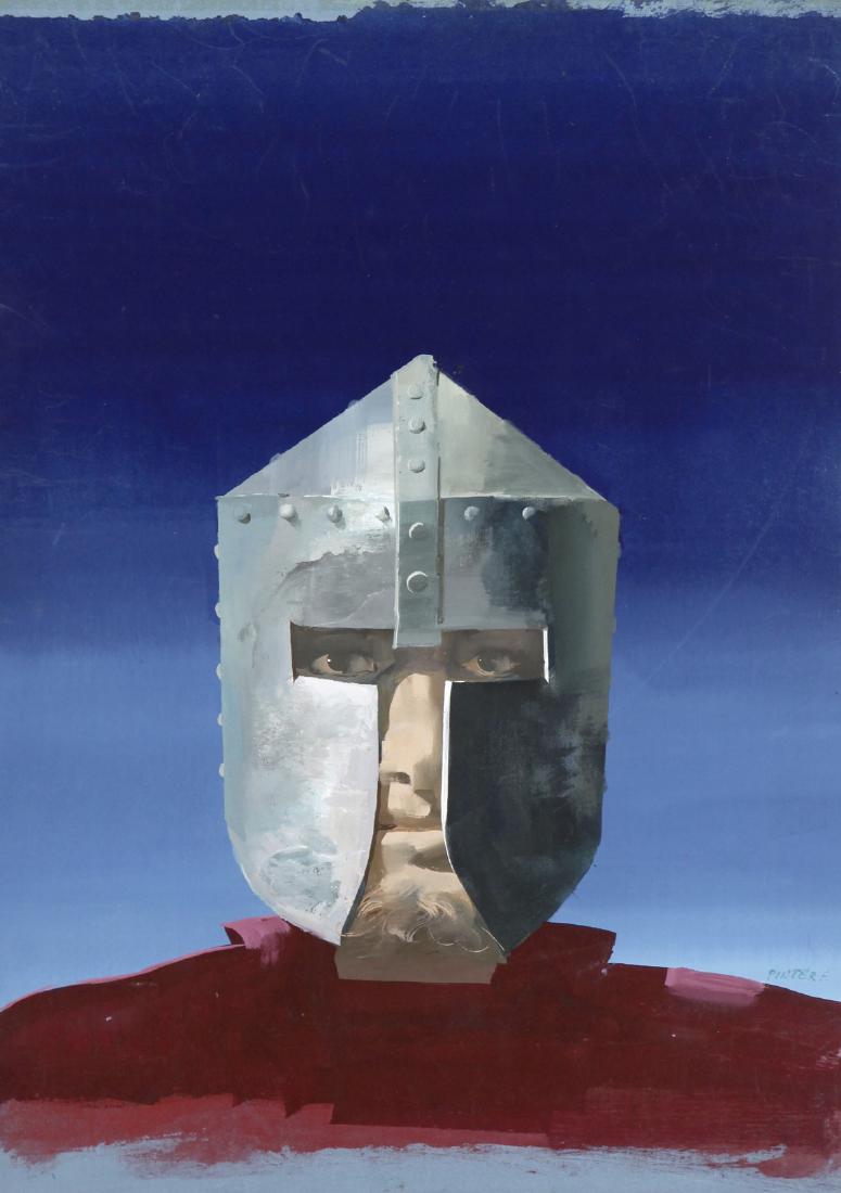 Pintér Ferenc - "Ivanhoe ", 1987: Pintér Ferenc - "Ivanhoe ", 1987 ITA tempera su cartone telato, 28,5 x 40 cm Originale di copertina realizzato dal Pintér per "Ivanhoe" di Walter Scott, edito nella collana I Grandi Romanzi