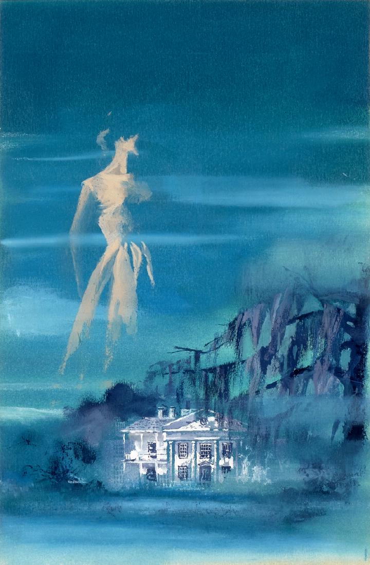 Thole Karel - "L’ombra alle spalle", 1959: Thole Karel - "L’ombra alle spalle", 1959 ITA tempera su cartoncino applicato su cartone, 20 x 31 cm Originale di copertina realizzato da Thole per il romanzo "L’ombra alle sp