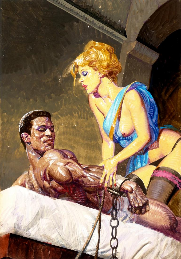 Biffignandi Alessandro - "La Peccatrice - Ursus", 1984: Biffignandi Alessandro - "La Peccatrice - Ursus", 1984 ITA matita e tempera su cartone, 25,5 x 36,5 cm Originale di copertina realizzato da Biffignandi per "Ursus", edito su La Peccatr