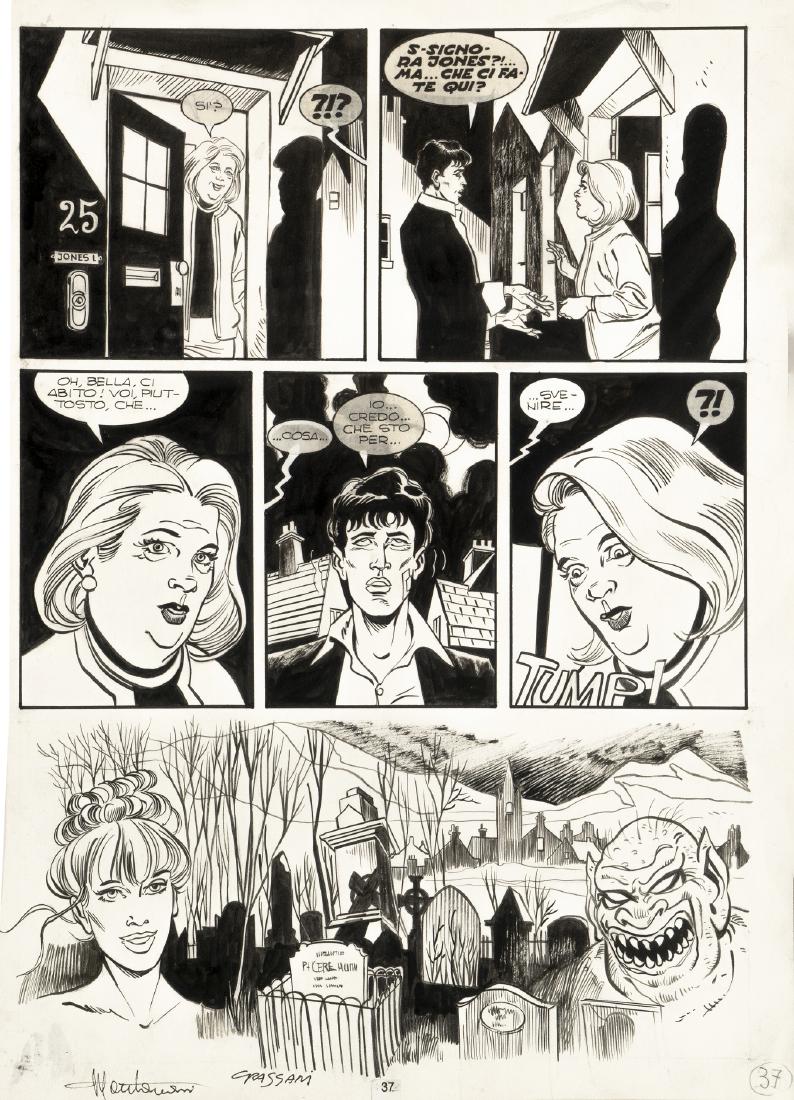 Montanari Giuseppe & Grassani Ernesto - "Dylan Dog: Montanari Giuseppe & Grassani Ernesto - "Dylan Dog - La belva delle caverne", 1992 ITA matita e china su cartoncino, 30 x 42,5 cm Tavola originale realizzata da Montanari e Grassani per "L