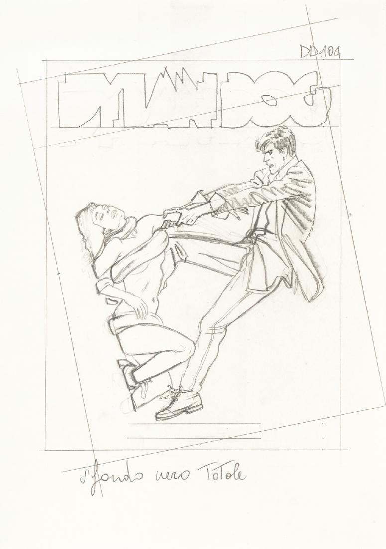 Stano Angelo - "Dylan Dog - Notte senza fine",: Stano Angelo - "Dylan Dog - Notte senza fine", 1995 ITA matita su carta, 21 x 30 cm Preliminare di copertina realizzato da Stano per "Notte senza fine", episodio edito su Dylan Dog. n.