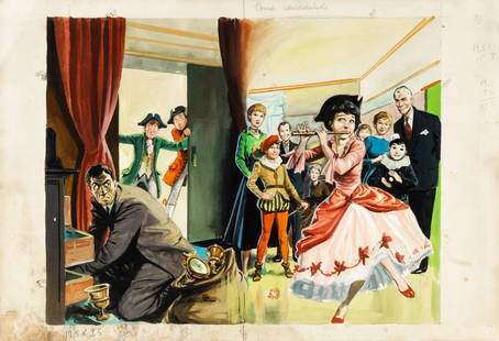 Buzzelli Guido - "Bambola - Come Cenerentola",: Buzzelli Guido - "Bambola - Come Cenerentola", 1955 ITA tempera su cartoncino applicato a cartone, 48 x 33 cm Originale di copertina e quarta di copertina realizzato da Buzzelli per