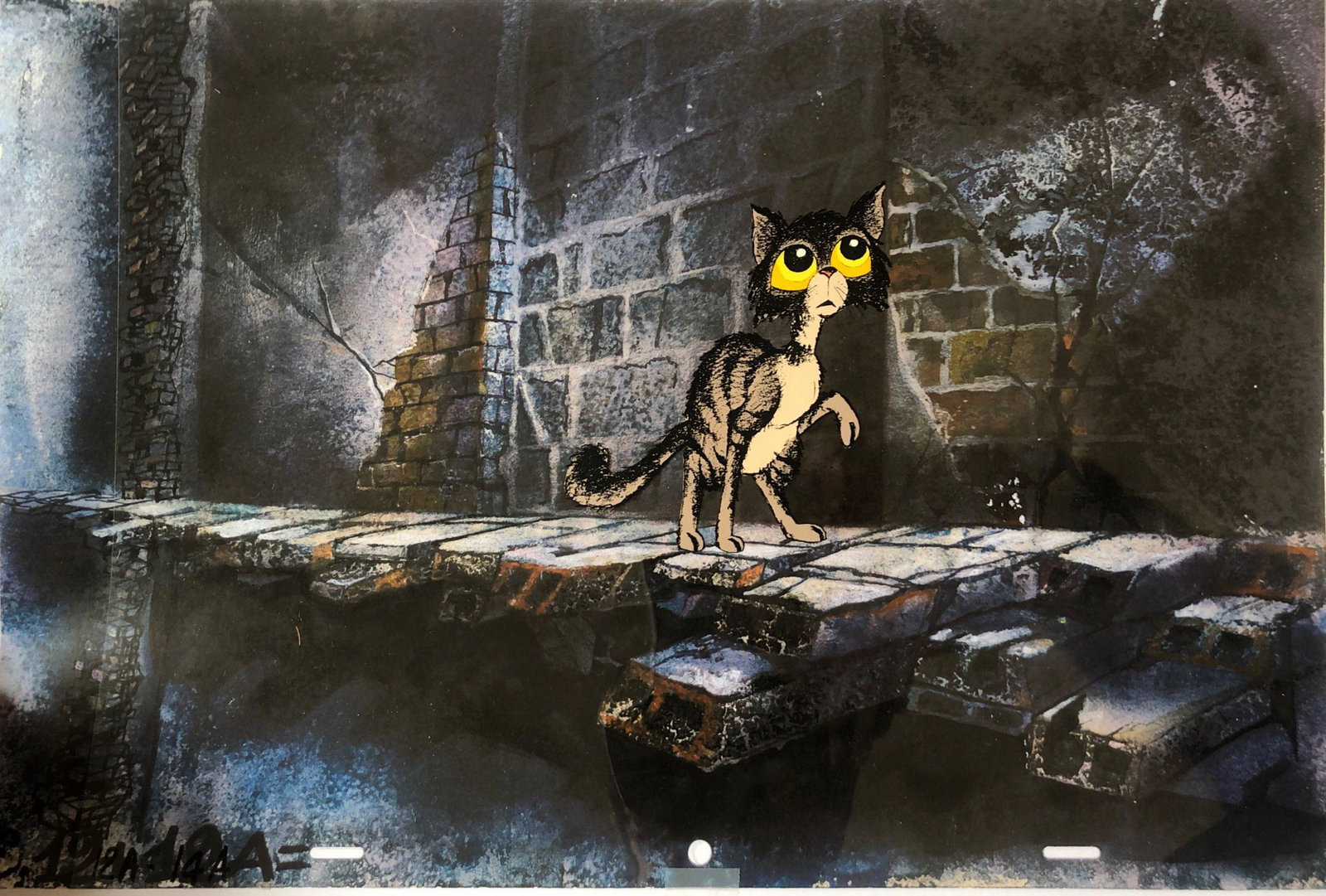 Studio Bozzetto - "Allegro non troppo - Valzer: Studio Bozzetto - "Allegro non troppo - Valzer triste", 1976 ITA tempera su rodovetro, 34 x 25 cm circa Cell originale su fondale riprodotto (38 x 25 cm) per il "Valzer triste" di Jean