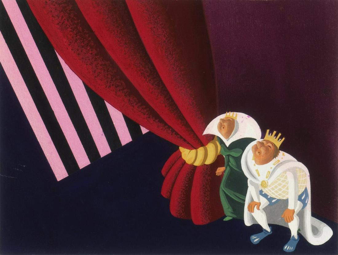 Tony Wolf (Antonio Lupatelli) - "Soffiano il Re e: Tony Wolf (Antonio Lupatelli) - "Soffiano il Re e la Regina", anni ’60 ITA tempera su cartoncino, 17 x 12,5 cm ________________________________________________________________ ENG Temper