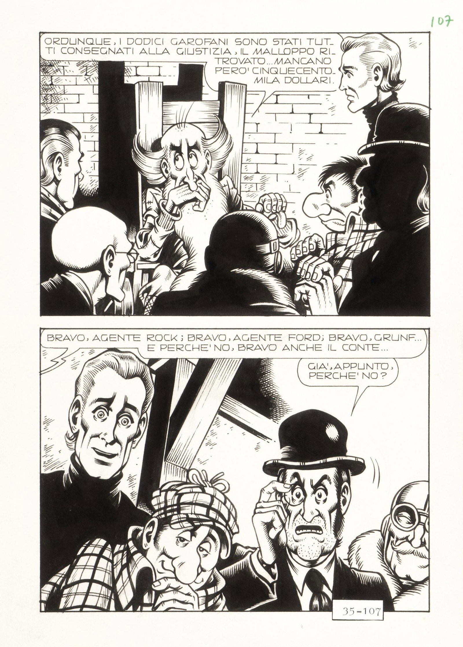Magnus (Roberto Raviola) - "Alan Ford - La dozzina: Magnus (Roberto Raviola) - "Alan Ford - La dozzina del pentagramma", 1972 ITA matita e china su cartoncino, 18 x 25,5 cm Tavola originale realizzata da Magnus per "La dozzina del pentagram