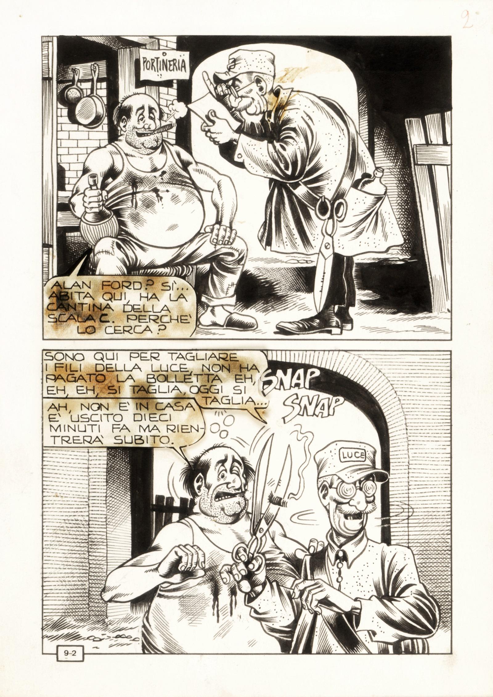 Magnus (Roberto Raviola) - "Alan Ford - Zoo: Magnus (Roberto Raviola) - "Alan Ford - Zoo Symphony", 1970 ITA matita e china su cartoncino, 18 x 25,5 cm Tavola originale realizzata da Magnus per "Zoo Symphony", edita su Alan Ford 