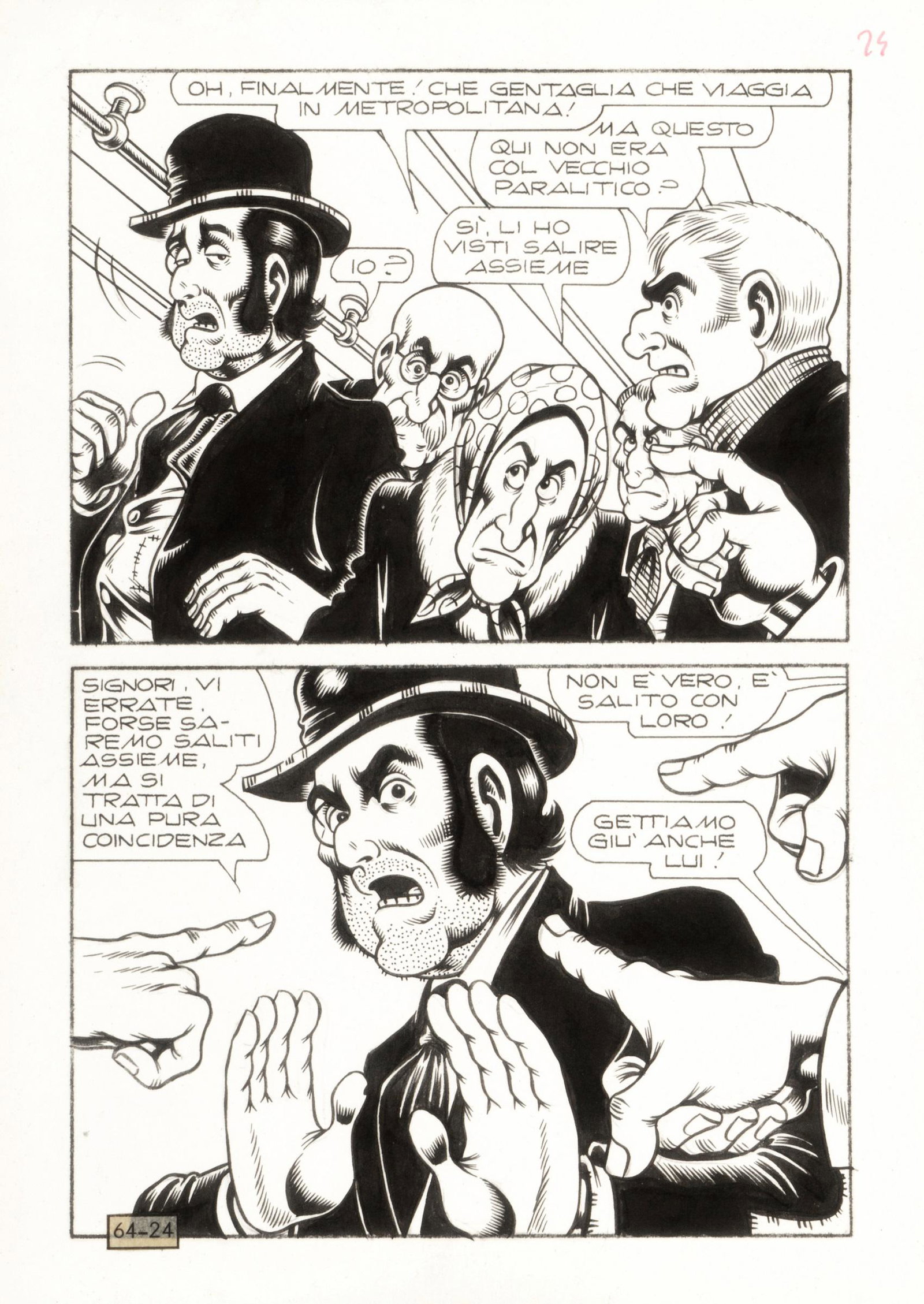 Magnus (Roberto Raviola) - "Alan Ford - Il trio: Magnus (Roberto Raviola) - "Alan Ford - Il trio Fantasticus", 1974 ITA matita e china su cartoncino, 18 x 25 cm Tavola originale realizzata da Magnus per "Il trio Fantasticus", edita s