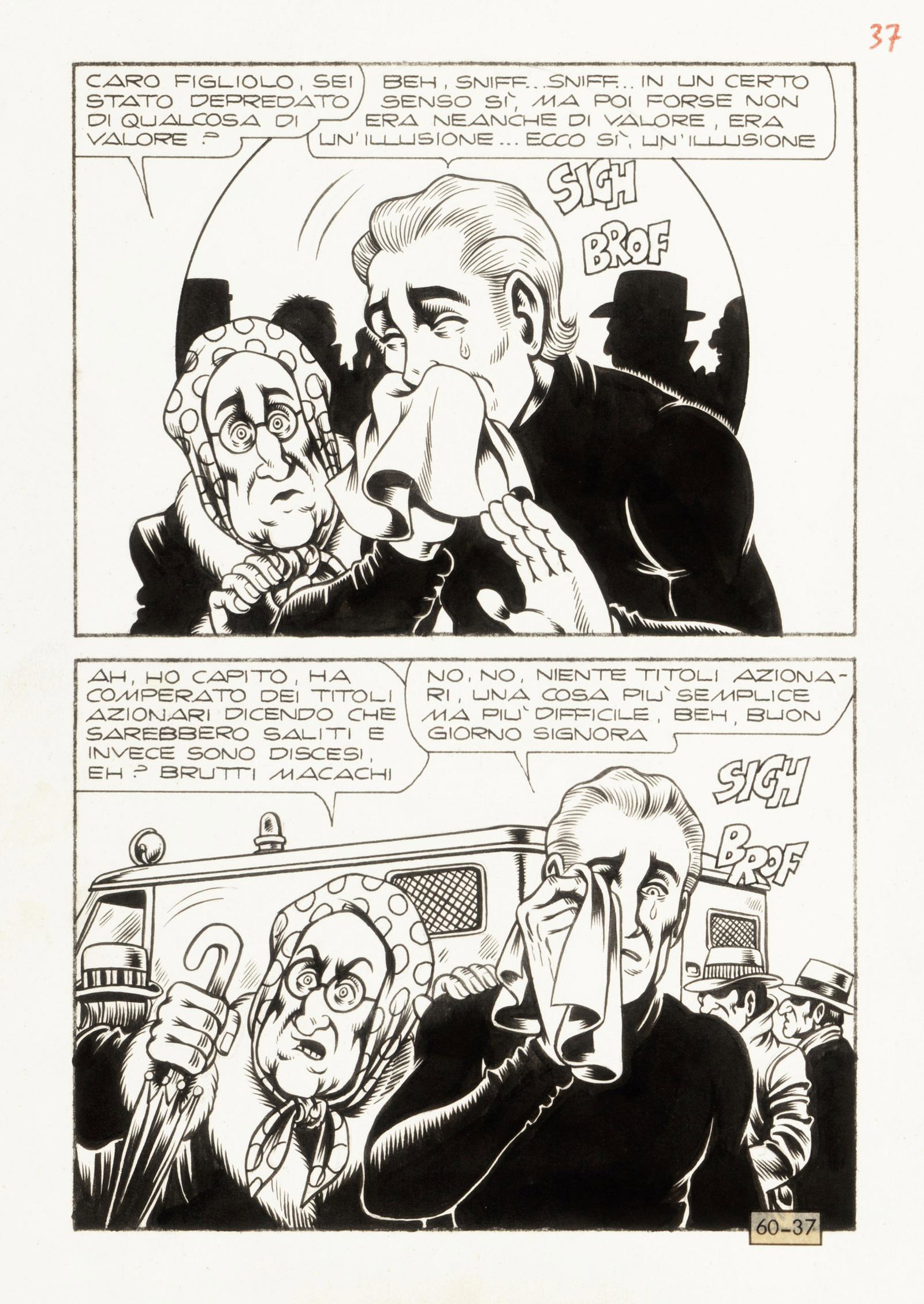 Magnus (Roberto Raviola) - "Alan Ford - Golpe",: Magnus (Roberto Raviola) - "Alan Ford - Golpe", 1974 ITA matita e china su cartoncino, 18 x 25 cm Tavola originale realizzata da Magnus per "Golpe", edita su Alan Ford n. 60 a pag. 37 