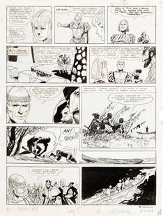 Pratt Hugo - "Le avventure di Fanfulla", 1967: Pratt Hugo - "Le avventure di Fanfulla", 1967 ITA matita e china su cartoncino, 28 x 37 cm Tavola originale realizzata da Pratt per â€œLe avventure di Fanfulla”, pag. 19 di questa