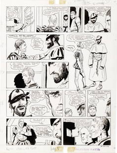 Pratt Hugo - "Le avventure di Fanfulla", 1967: Pratt Hugo - "Le avventure di Fanfulla", 1967 ITA matita e china su cartoncino, 28 x 37 cm Tavola originale realizzata da Pratt per â€œLe avventure di Fanfulla”, pag. 23 di questa