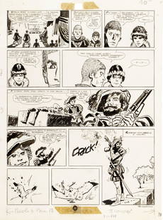 Pratt Hugo - "Le avventure di Fanfulla", 1967: Pratt Hugo - "Le avventure di Fanfulla", 1967 ITA matita e china su cartoncino, 28 x 37 cm Tavola originale realizzata da Pratt per â€œLe avventure di Fanfulla”, pag. 35 di questa