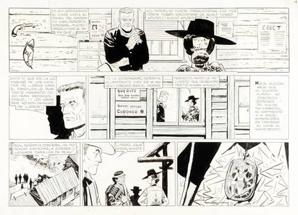 Pratt Hugo - "Il Sergente Kirk - Il castello di: Pratt Hugo - "Il Sergente Kirk - Il castello di Titlàn", 1958 ITA matita, pastello e china su cartoncino, 49,5 x 36 cm Tavola originale realizzata da Pratt per "Il castello di