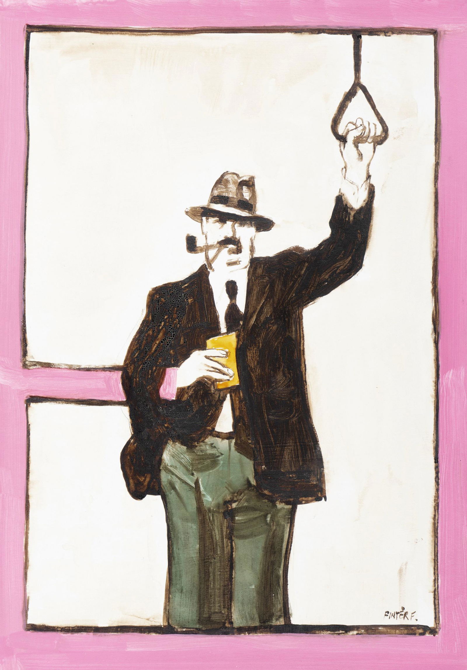 Pintér Ferenc - "Maigret e il ladro", 1981: Pintér Ferenc - "Maigret e il ladro", 1981 ITA tempera e acquerello su cartone, 25,5 x 36,5 cm Originale di copertina inedito realizzato da Pintér per il romanzo "Maigret e il l