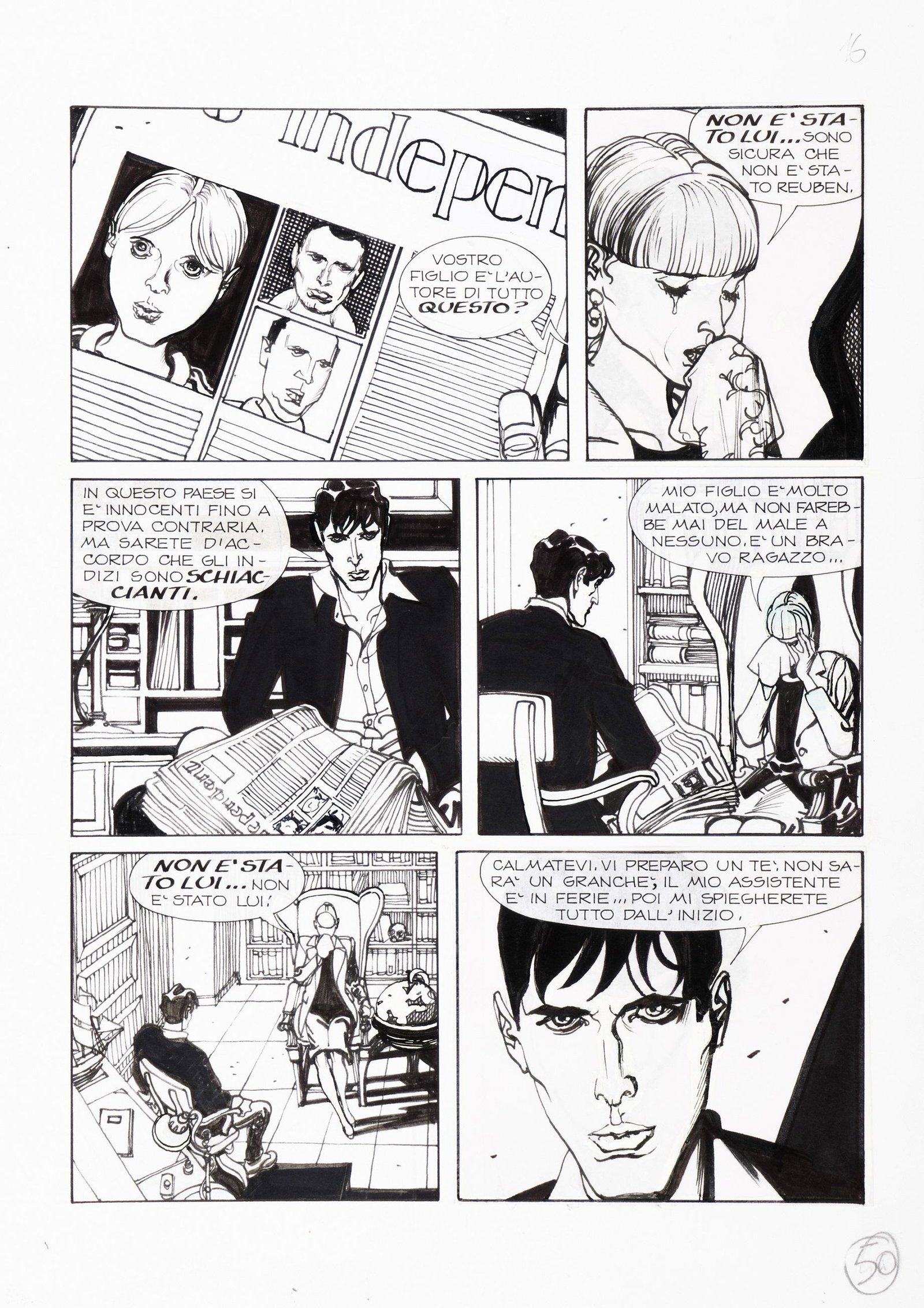 Mari Nicola - "Dylan Dog - La strada per: Mari Nicola - "Dylan Dog - La strada per Babenco", 2005 ITA matita e china su cartoncino, 24 x 33 cm Tavola originale realizzata da Mari per "La strada per Babenco", edita sull‘A