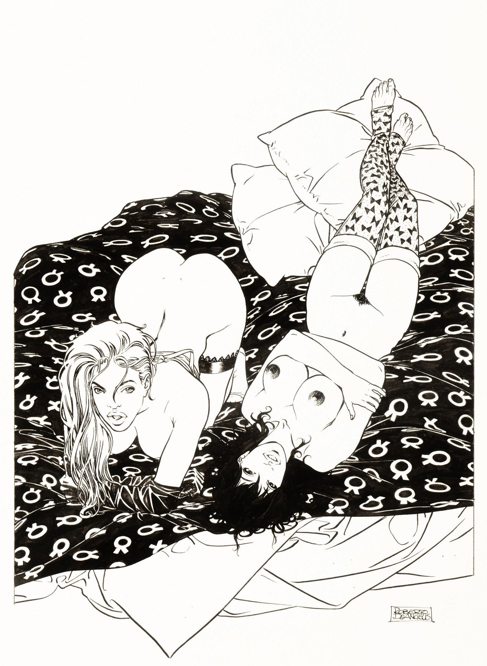 De Angelis Roberto - "", anni ‘90: De Angelis Roberto - "", anni ‘90 ITA matita e china su cartoncino, 25,5 x 35 cm Firmato. ________________________________________________________________ ENG Pencil and ink on thin card