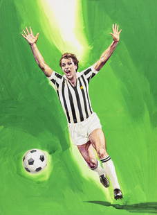Biffignandi Alessandro - "I campioni Juventus", 1978: Biffignandi Alessandro - "I campioni Juventus", 1978 ITA tempera su cartone, 35 x 47 cm Originale di copertina realizzato da Biffignandi per "I campioni Juventus", supplemento a I