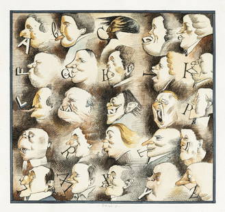 Pericoli Tullio - "Alfabeto", 1981: Pericoli Tullio - "Alfabeto", 1981 ITA matita, china e acquerello su cartoncino, 29 x 27 cm Illustrazione originale realizzata da Pericoli e pubblicata per la prima volta su L´Espresso