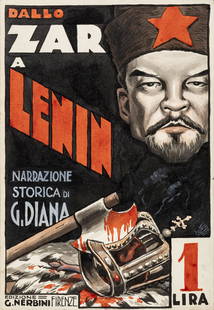 Toppi Giove - "Dallo Zar a Lenin", anni ´20: Toppi Giove - "Dallo Zar a Lenin", anni ´20 ITA matita, china, acquerello e tempera su cartoncino, 18 x 26 cm Originale di copertina realizzato da Toppi per il volume "Dallo Zar a