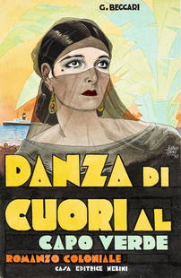 Toppi Giove - "Danza di cuori al Capo Verde", 1935: Toppi Giove - "Danza di cuori al Capo Verde", 1935 ITA matita, china, acquerello e tempera su cartone, 18 x 27 cm Originale di copertina realizzato da Toppi per il volume "Danza di cuori