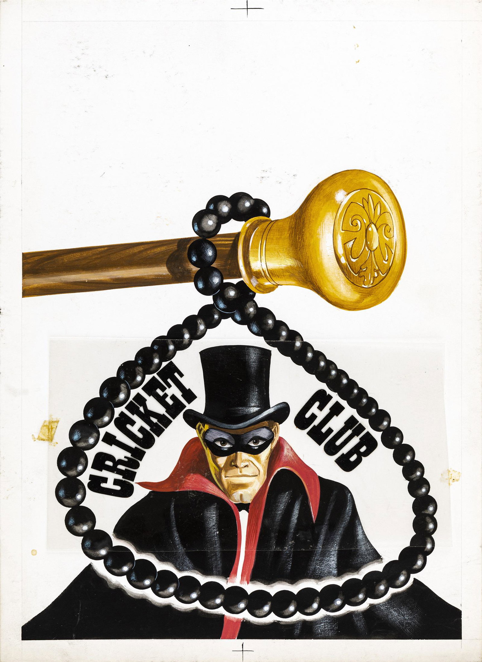 Corteggi Luigi - "Milord - Cricket Club", 1968: Corteggi Luigi - "Milord - Cricket Club", 1968 ITA tempera su cartone, 21,5 x 30 cm Originale di copertina realizzato da Corteggi per "Cricket Club", edito sul Milord n. 7 dalla Editor