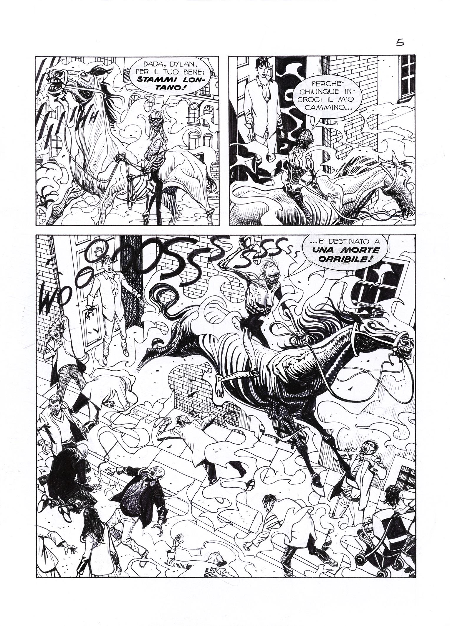 Mari Nicola - "Dylan Dog - Nel segno del dolore", 2010: Mari Nicola - "Dylan Dog - Nel segno del dolore", 2010 ITA matita e china su cartoncino, 25 x 35 cm Tavola originale realizzata da Mari per "Nel segno del dolore", edita su Dylan Dog n
