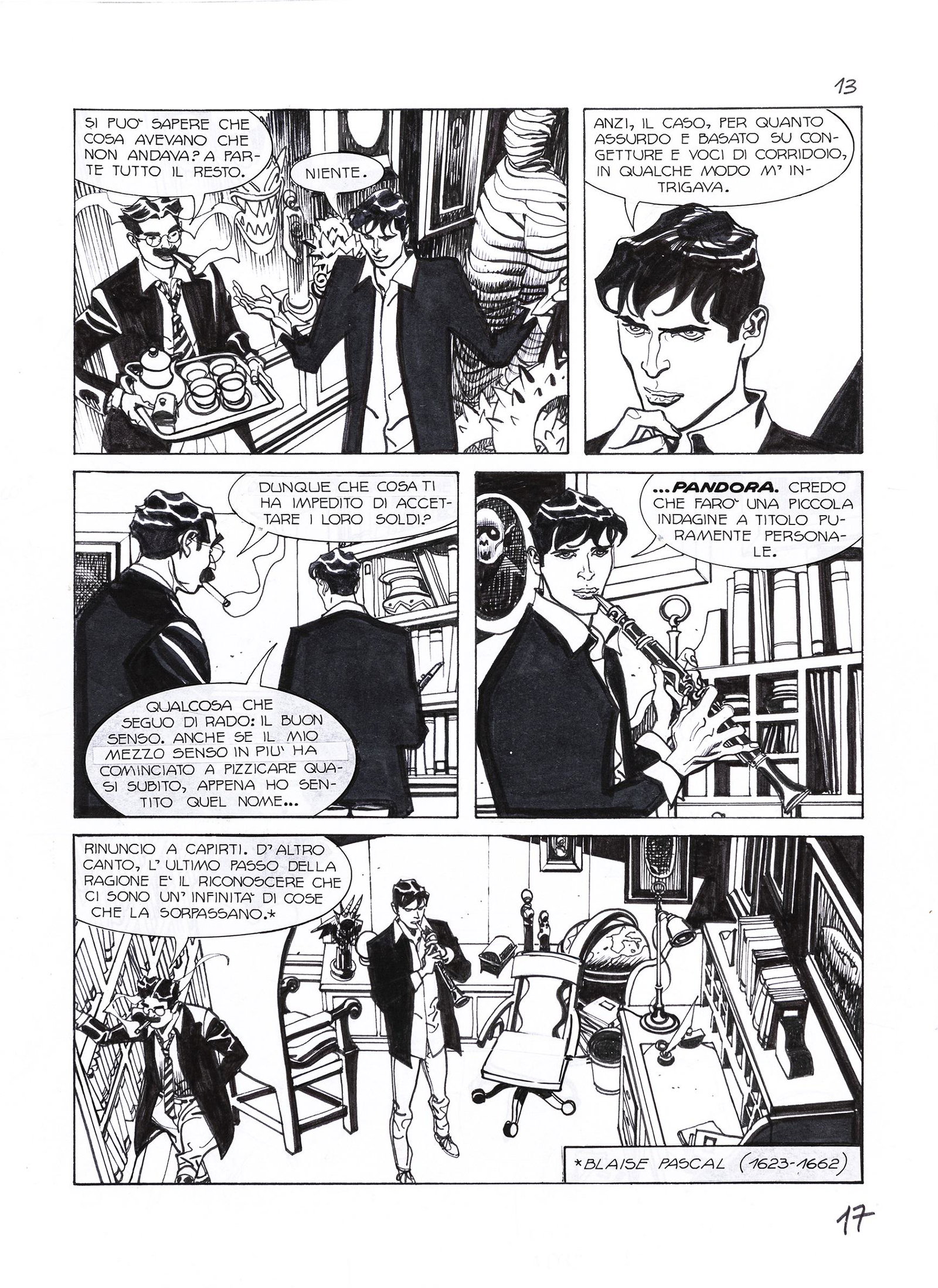 Mari Nicola - "Dylan Dog - Nel segno del dolore", 2010: Mari Nicola - "Dylan Dog - Nel segno del dolore", 2010 ITA matita e china su cartoncino, 25 x 35 cm Tavola originale realizzata da Mari per "Nel segno del dolore", edita su Dylan Dog n