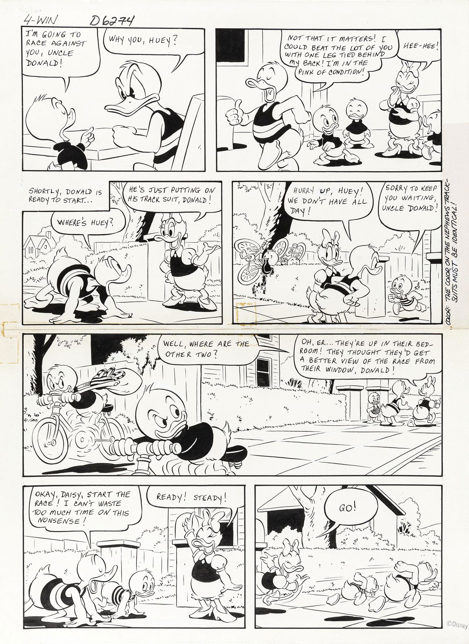 Vicar (Victor José Arriagada Rìos) - "Paperino e la...triplice alleanza ", 1982: Vicar (Victor José Arriagada Rìos) - "Paperino e la...triplice alleanza ", 1982 ITA matita e china su cartoncino, 35 x 48 cm Tavola originale realizzata da Vicar per il mercato dane