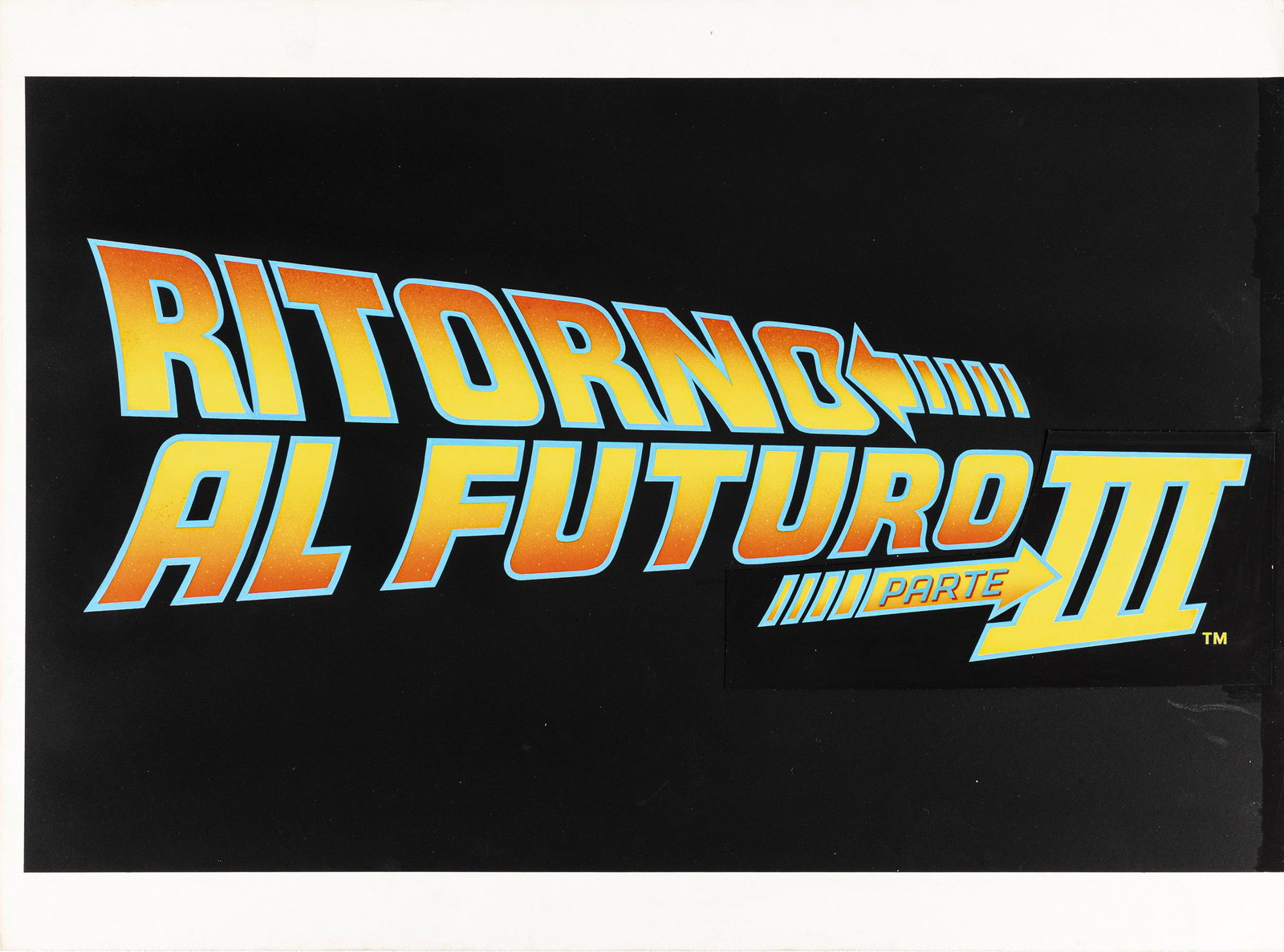 Napoli Bruno - "Ritorno al futuro (Back to the Future)", 1985: Napoli Bruno - "Ritorno al futuro (Back to the Future)", 1985 ITA tempera e acrilici su cartone, 49,5 x 36,5 cm Bozzetto originale realizzato da Napoli per la versione italiana del titolo del 