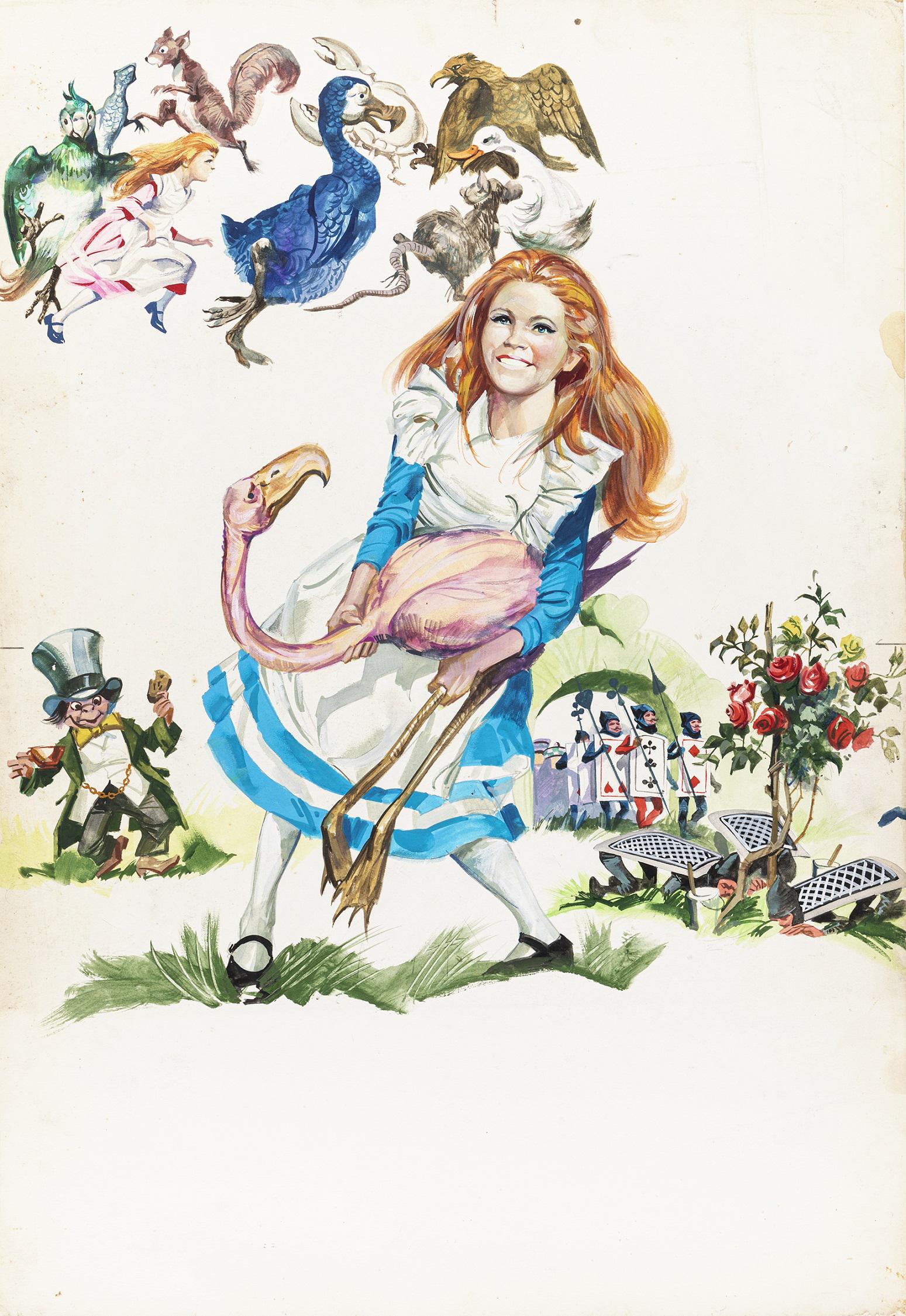 Picchioni Franco - "Le avventure di Alice nel Paese delle Meraviglie", 1972: Picchioni Franco - "Le avventure di Alice nel Paese delle Meraviglie", 1972 ITA tempera su cartone, 42 x 61 cm Bozzetto originale realizzato da Picchioni per la locandina definitiva del film &