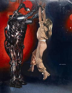 Nistri Giuliano - "Saturn 3", 1980: Nistri Giuliano - "Saturn 3", 1980 ITA tempera e collage fotografico su cartone - 50 x 64,5 cm Bozzetto originale realizzato da Giuliano Nistri per la locandina ufficiale del film