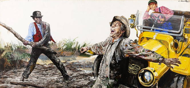 Ciriello Averardo - "Boon il saccheggiatore (The Reivers)", 1969: Ciriello Averardo - "Boon il saccheggiatore (The Reivers)", 1969 ITA tempera su cartone - 73 x 34 cm Bozzetto originale realizzato da Ciriello per il manifesto ufficiale del film "Boon il