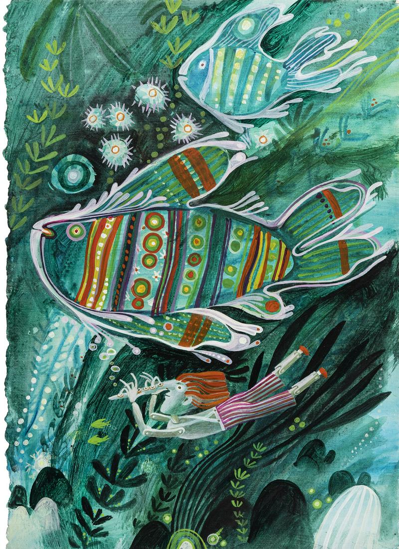 Zavrel StepÃ¡n - "Pinocchio negli abissi", 1998: Zavrel StepÃ¡n - "Pinocchio negli abissi", 1998 ITA acrilici su cartoncino - 35,5 x 51 cm Illustrazione originale realizzata dal pittore ceco Zavrel in occasione della mostra "Pinocchio: