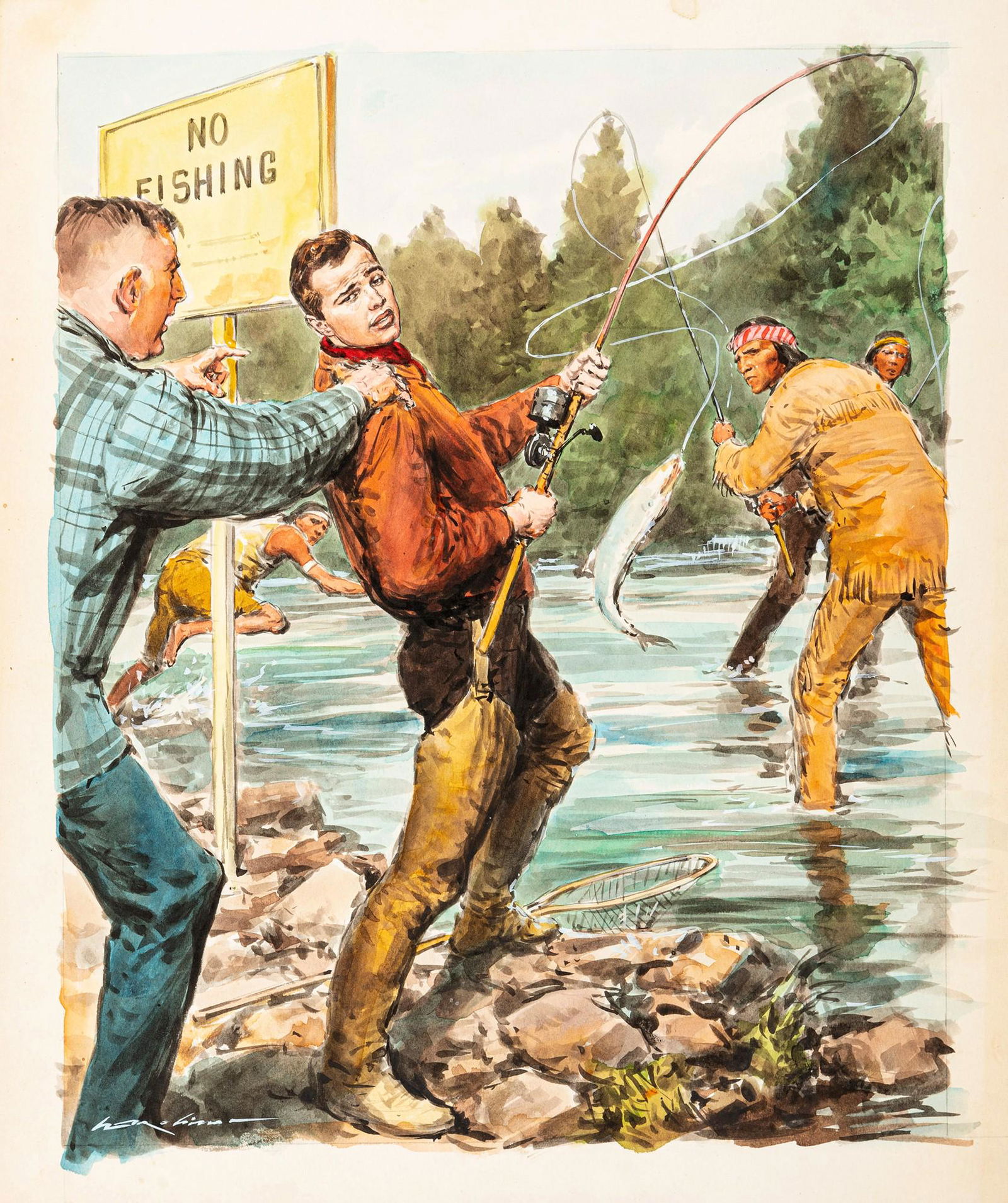 Molino Walter - "Marlon Brando", anni ’60: Molino Walter - "Marlon Brando", anni ’60 ITA tempera e acquerello su cartoncino, 29,5 x 35 cm Illustrazione originale realizzata da Molino durante gli anni â€™60 per la rivista fr