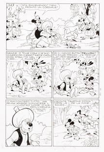 Asteriti Sergio - "Topolino e il magico rubino", 1969: Asteriti Sergio - "Topolino e il magico rubino", 1969 ITA matita e china su cartoncino, 25,5 x 36,5 cm Tavola originale realizzata da Asteriti per "Topolino e il magico rubino",