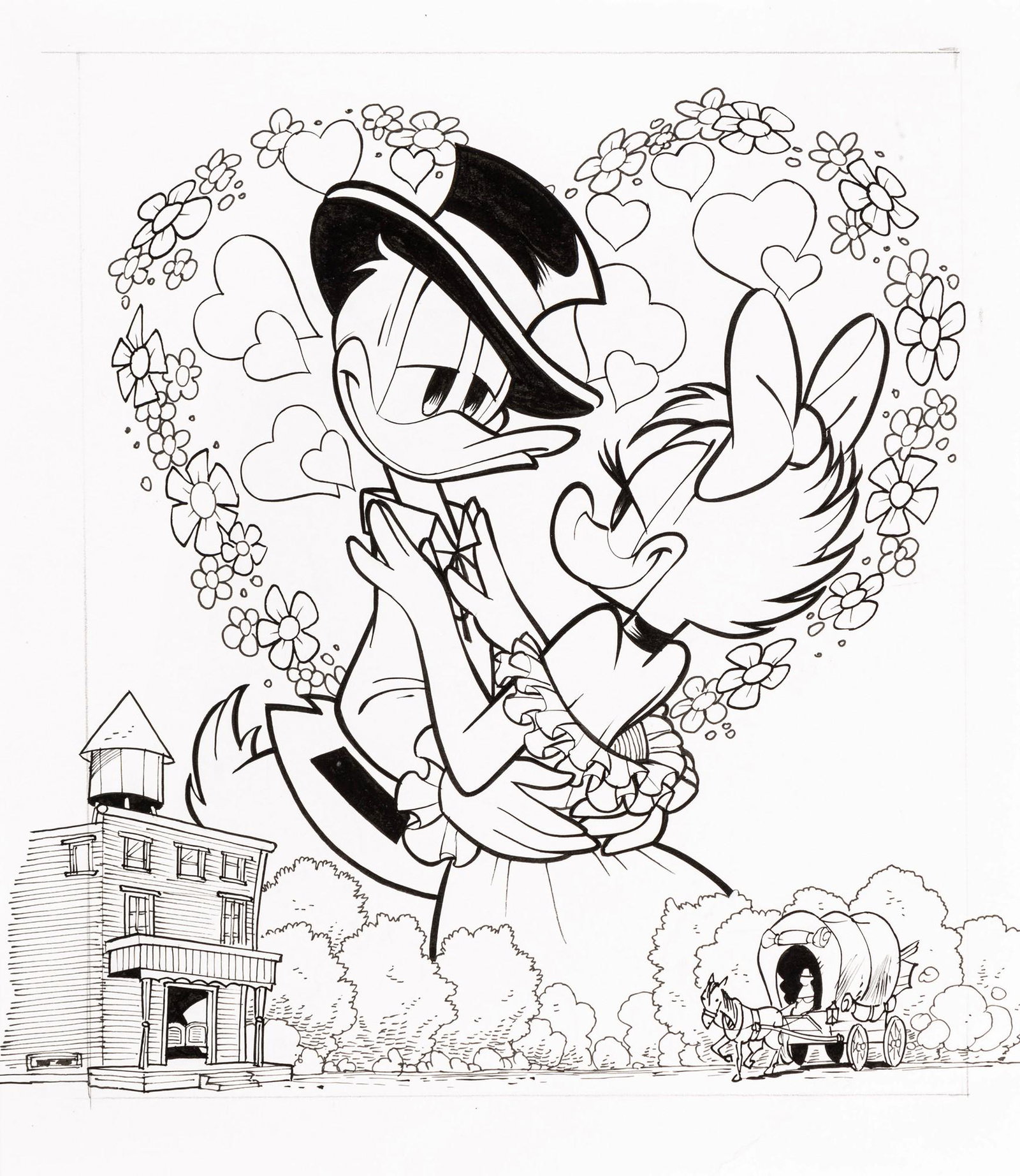 Soffritti Donald - "I Grandi Classici Disney 208", 2004: Soffritti Donald - "I Grandi Classici Disney 208", 2004 ITA matita e china su cartoncino, 18 x 21 cm Originale di copertina realizzato da Soffritti per I Grandi Classici Disney n. 208 edito ne