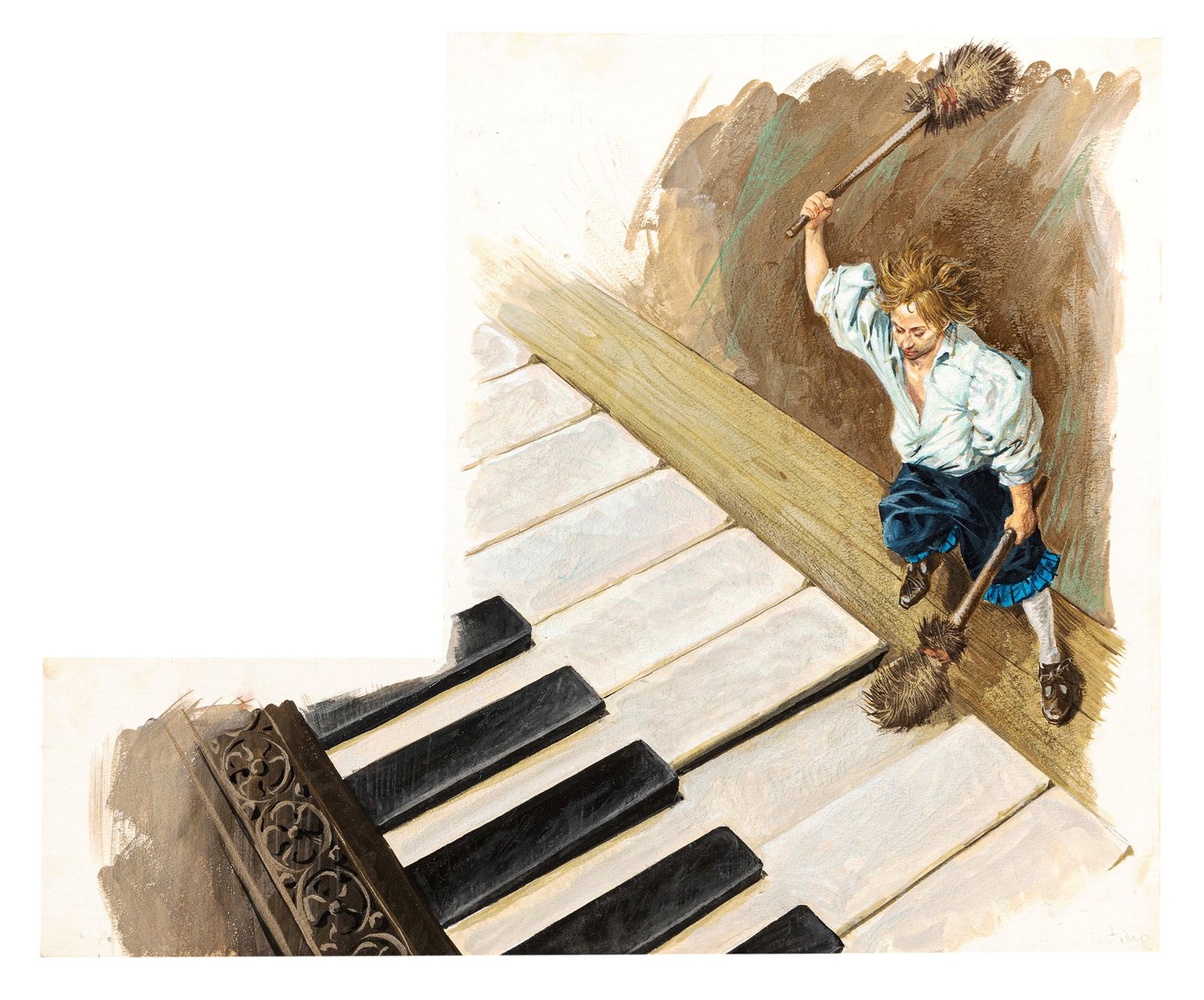 Maraja Libico – "I viaggi di Gulliver (Gulliver ’s Travels)", 1965: Maraja Libico – "I viaggi di Gulliver (Gulliver ’s Travels)", 1965 ITA tempera su cartone sagomato, 38,5 x 32 cm Illustrazione originale realizzata da Maraja per il romanzo "I