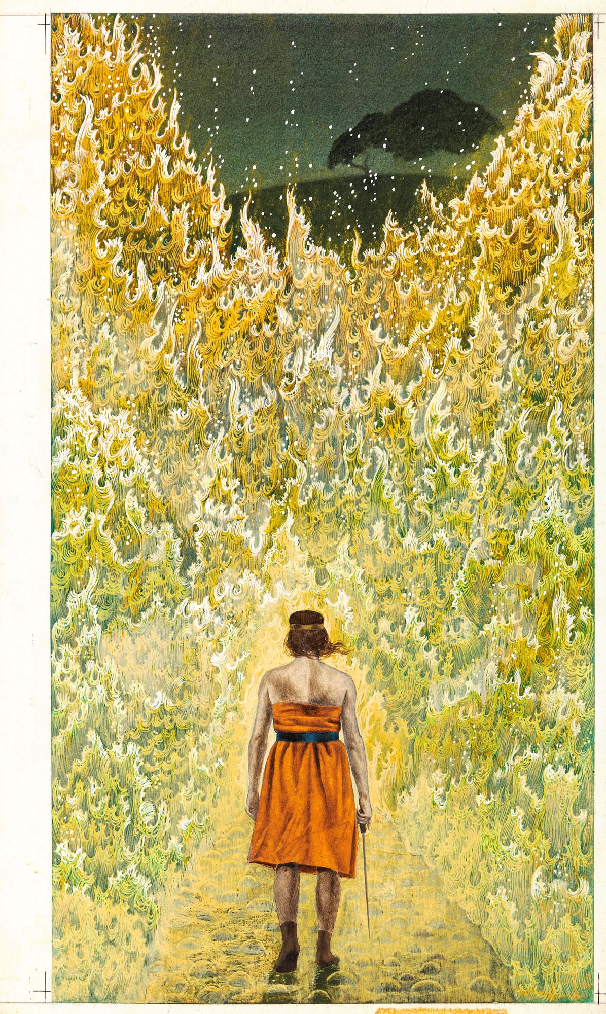 Santin Federico – "Leggende germaniche (Germanic legends)", 1963: Santin Federico – "Leggende germaniche (Germanic legends)", 1963 ITA tempera su cartone, 23,5 x 38,5 cm Illustrazione originale realizzata da Santin per le "Leggende germaniche"