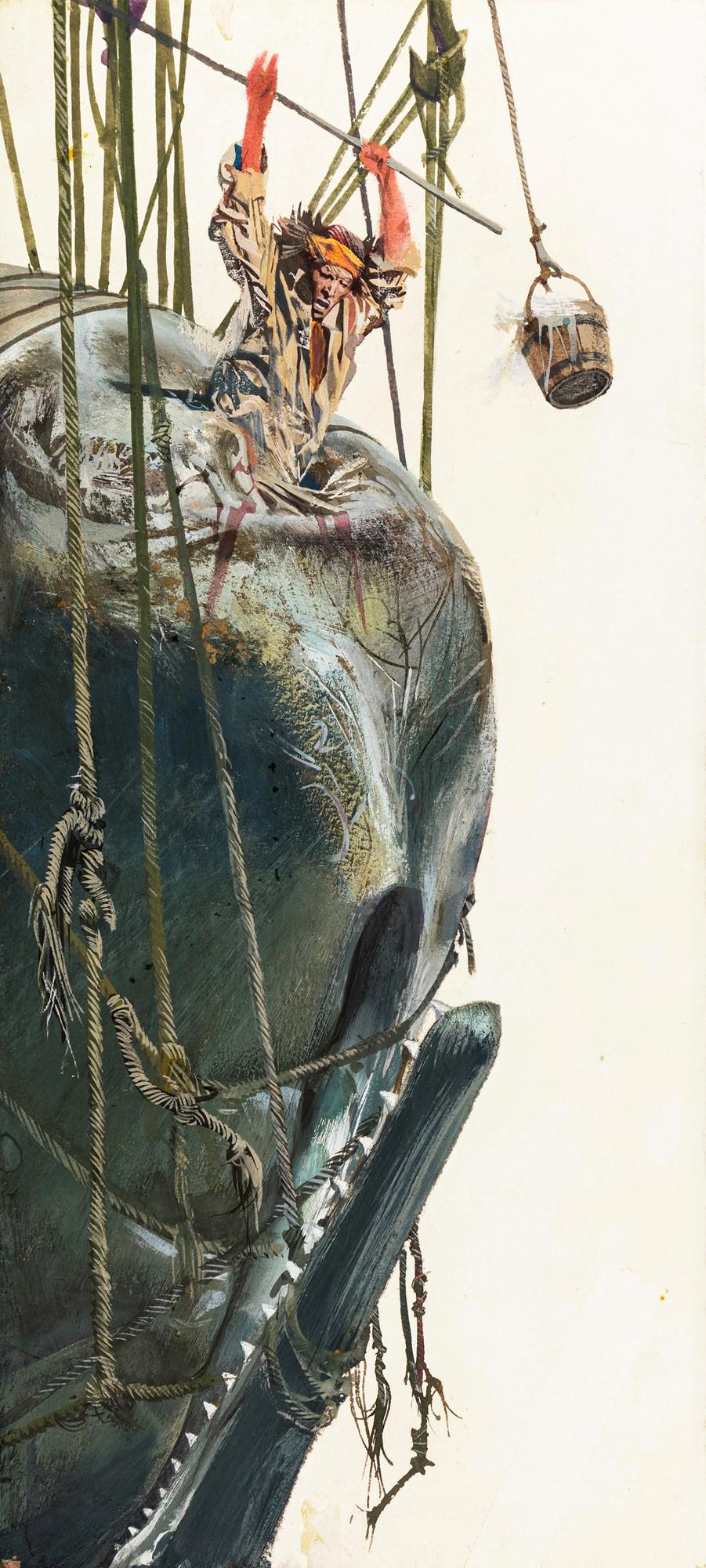 Riga, Diego e Dale (Giorgio De Gaspari) – "Moby Dick (Moby Dick)", 1965: Riga, Diego e Dale (Giorgio De Gaspari) – "Moby Dick (Moby Dick)", 1965 ITA tempera su cartone, 15 x 32,5 cm Illustrazione originale realizzata da De Gaspari per il romanzo "Moby Di