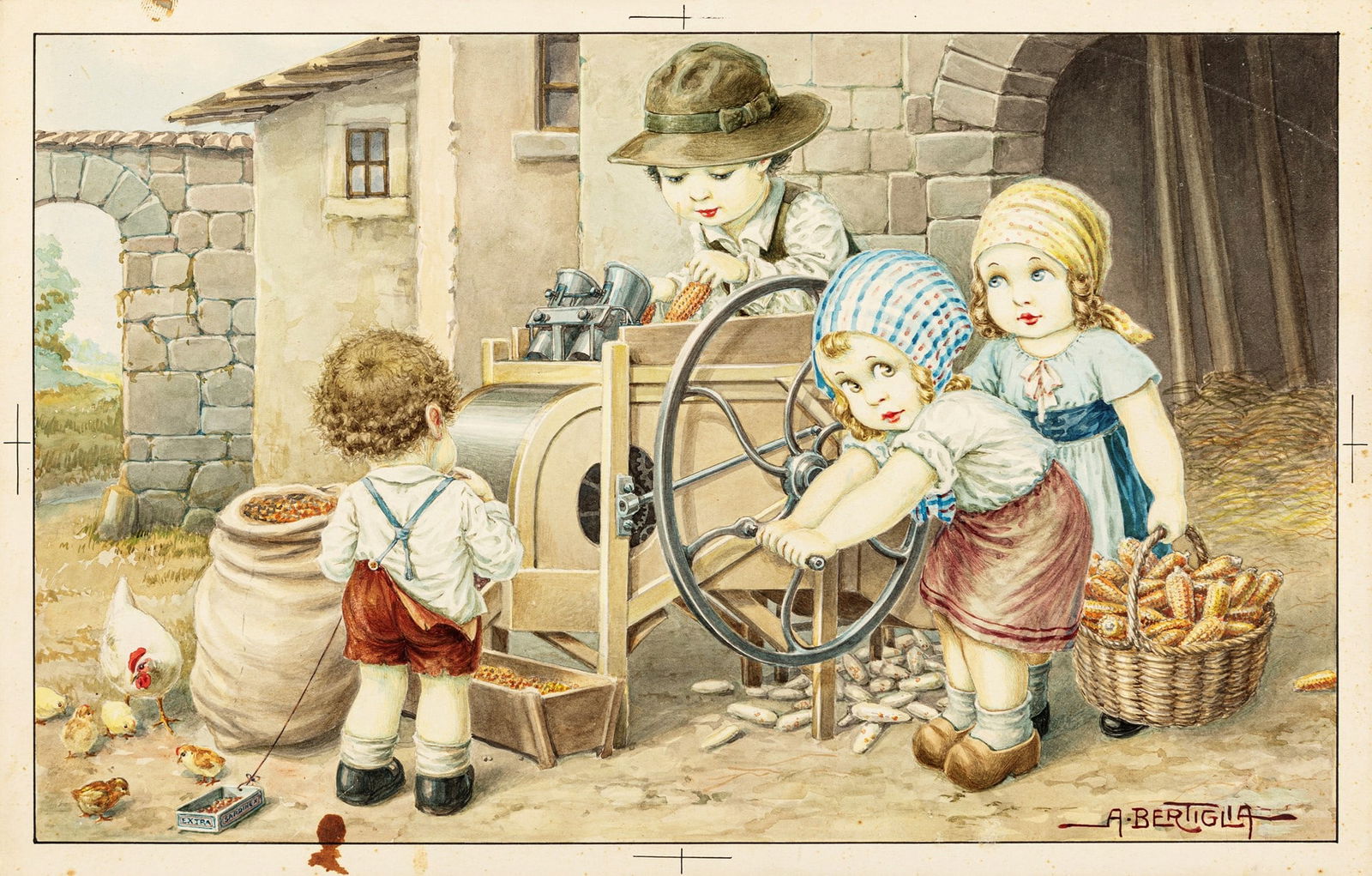 Bertiglia Aurelio - "La sgranatura delle pannocchie", anni ‘30 (1 of 1)