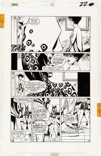 Bachalo Chris - "Shade: the Changing Man", 1992: Bachalo Chris - "Shade: the Changing Man", 1992 ITA matita e china su cartoncino DC, 28 x 43,5 cm Tavola originale realizzata da Bachalo per la miniserie Shade: the Changing Man n. 26 edita
