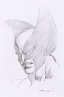 Bolton John - "Wolverine", anni 2010: Bolton John - "Wolverine", anni 2010 ITA matita su cartoncino, 20,5 x 30 cm Firmato.________________________________________________________________ENG pencil on thin cardboard. Signed.