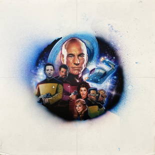 Struzan Drew - "Star Trek - Next Generation (Star Trek - Next Generation)", 1999: Struzan Drew - "Star Trek - Next Generation (Star Trek - Next Generation)", 1999 ITA tecnica mista su cartone, 76 x 76 cm Dipinto originale realizzato da Struzan nel 1999 per la